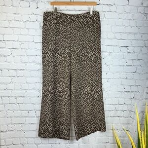 Ann Taylor LOFT Kate Brown Flowy Dress Pants, w/ Croissants, Size 12